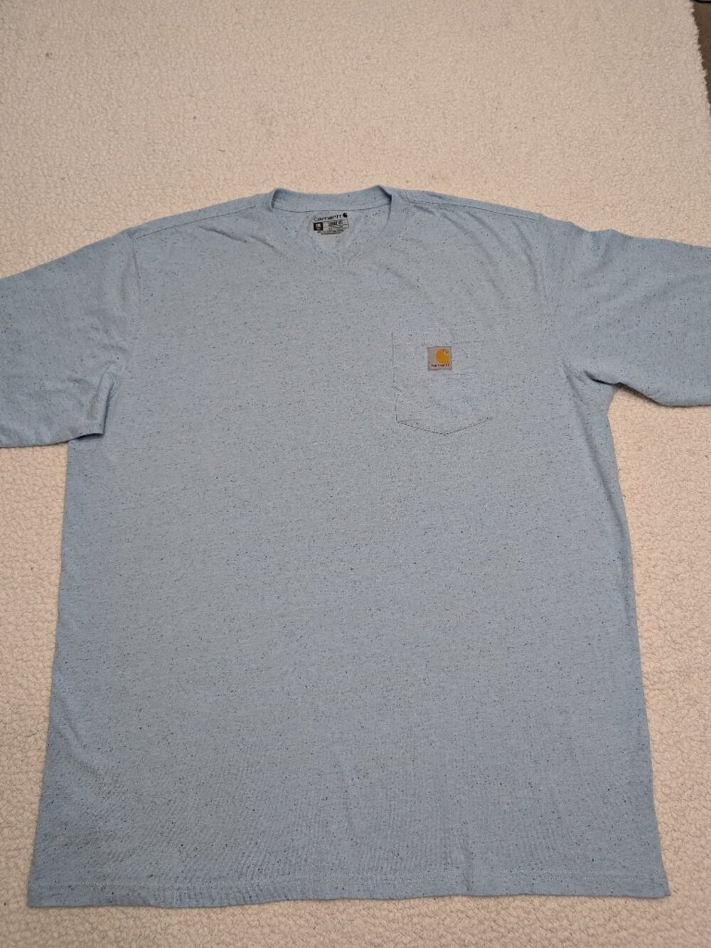 Carhartt 2XL Tall Pocket T-Shirt Loose Fit Blue Workwear Tee